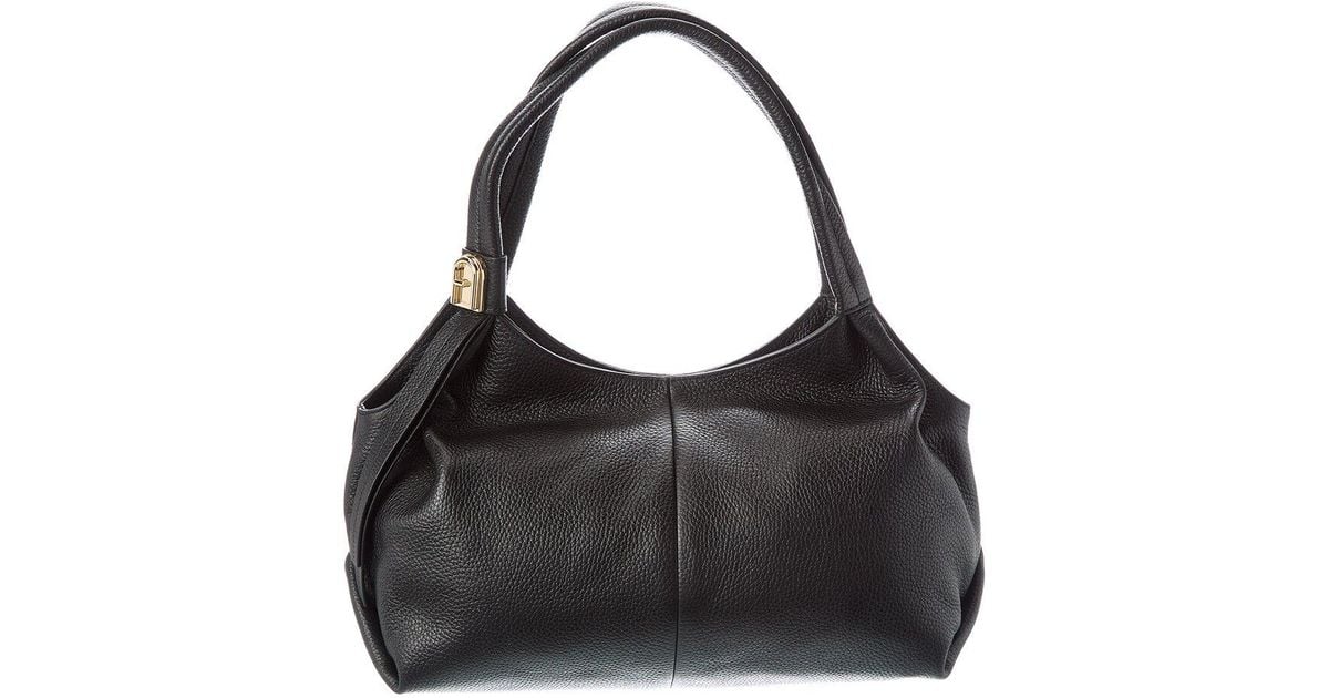 Furla Planeta Leather Hobo Bag in Black | Lyst
