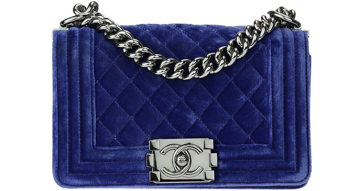 blue velvet chanel bag