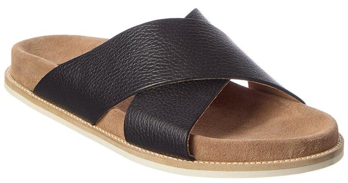 M By Bruno Magli Edgar Leather Sandal, Brown M Line By Bruno Magli Men main image 4