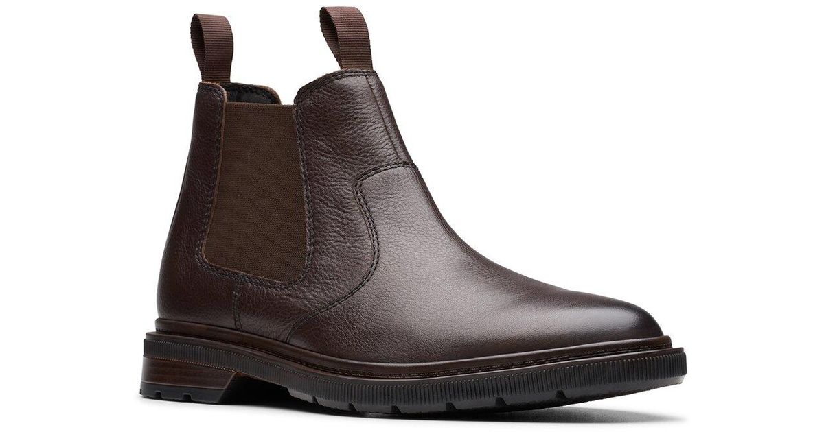 Clarks Stivali Chelsea Burchill Up Uomo, Pelle Nera, Suola Comoda, Taglia 41.5 EU, Stile Inglese Classico - 3
