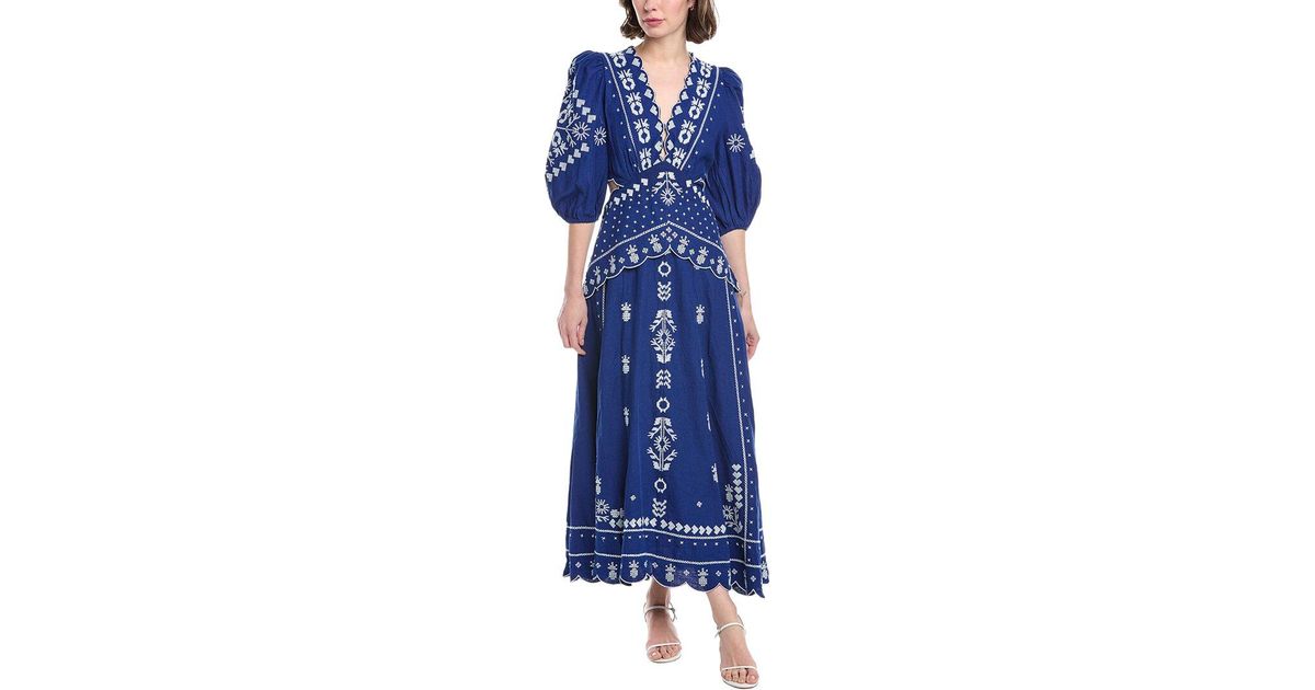 sachin and babi light blue dress Regal Cape Sleeve Fitted Gown – Royal Blue & Black Evening main image 1