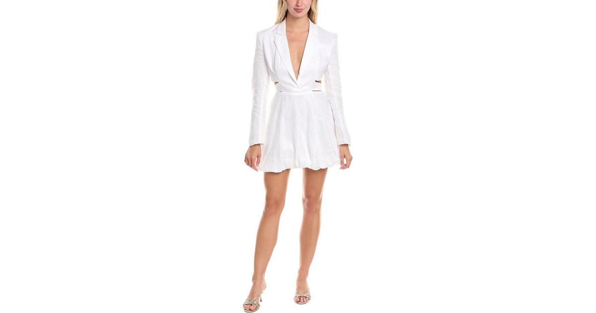 Bardot Sintra Linen Blazer Dress in White | Lyst Bardot Sintra Linen Blazer Dress in White | Lyst