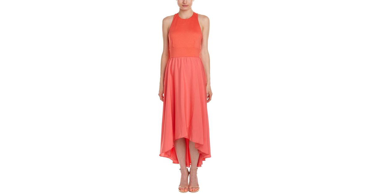hutch green floral high low dress