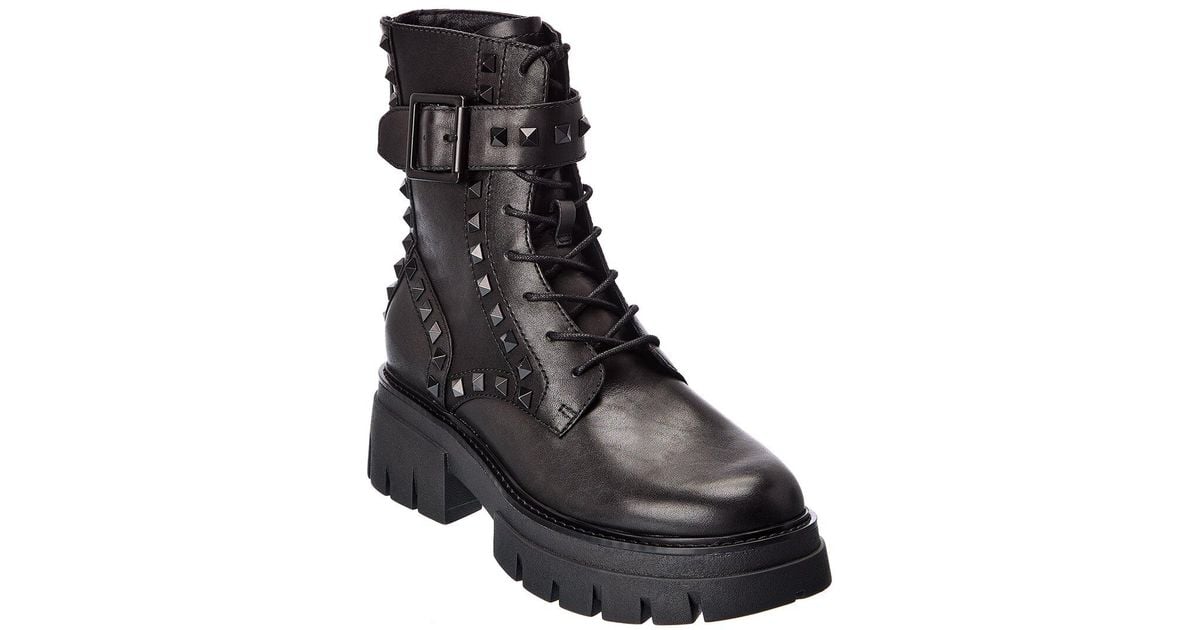 Ash Lucas Studs Leather Boot in Black Lyst