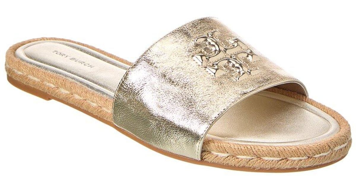 Sale!!!国内即発☆Tory Burch EVERLY ESPADRILLE SLIDE Tory Burch Everly Leather Espadrille Slide in Pink | Lyst