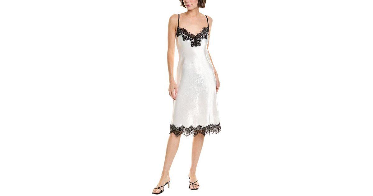 enza costa strappy jersey slip dress Hammered Satin in White Maxi dress