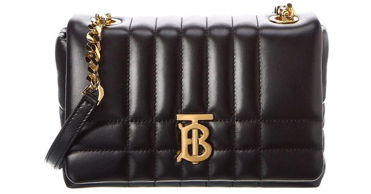 Burberry Lola Mini Leather Shoulder Bag in Black | Lyst