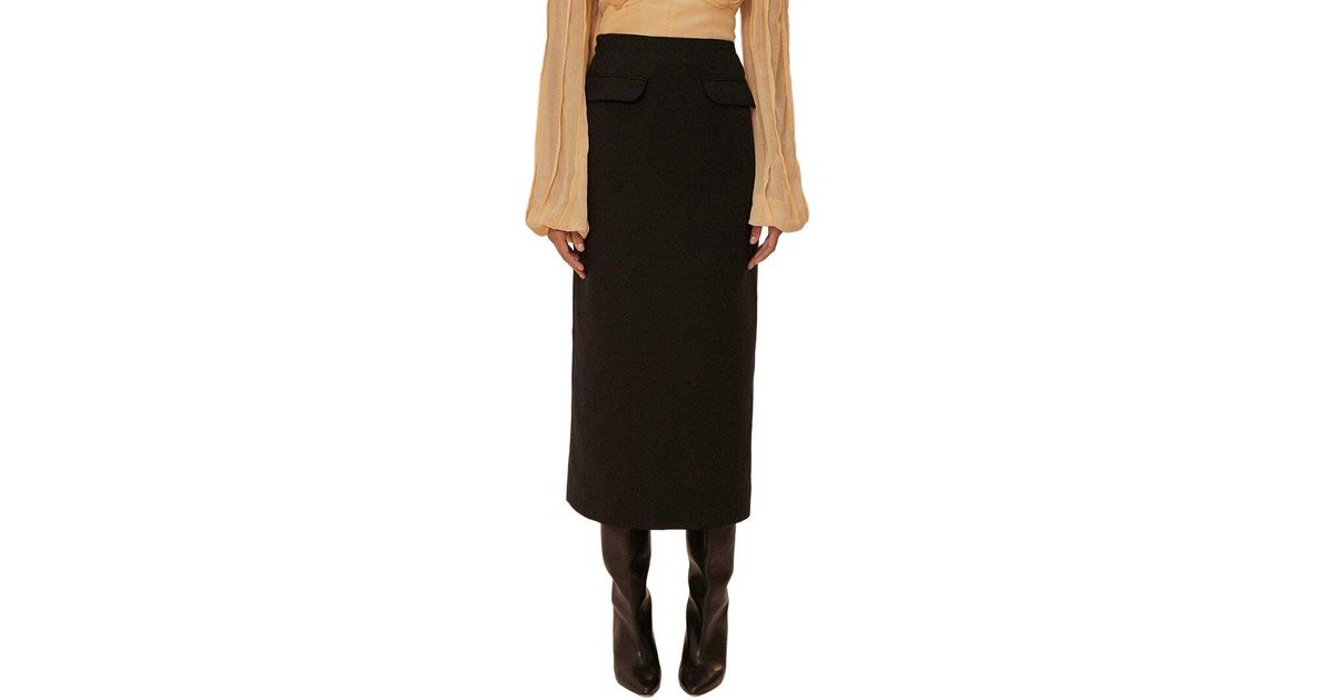 FARM Rio Midi Skirt in Black | Lyst