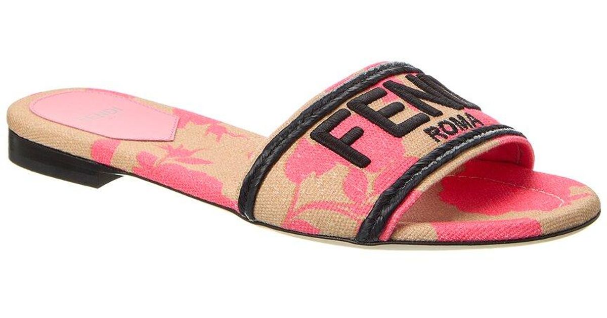 pink fendi slides