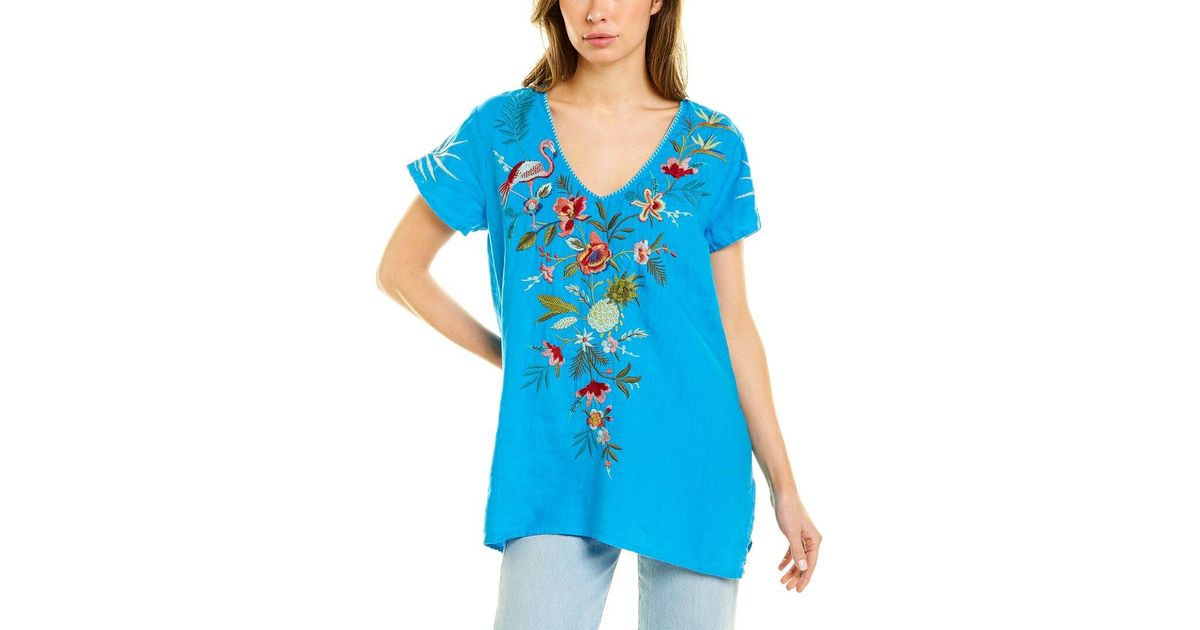 johnny was caspian linen drape top
