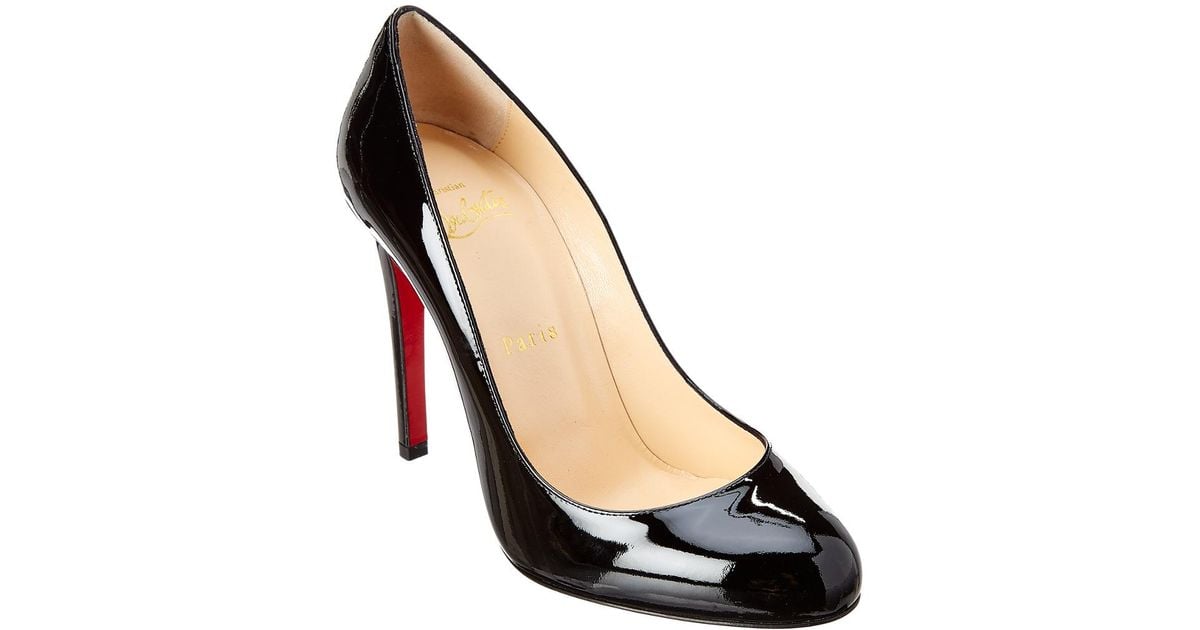 Christian Louboutin Leather Fifille 100 Patent Pump in Black | Lyst