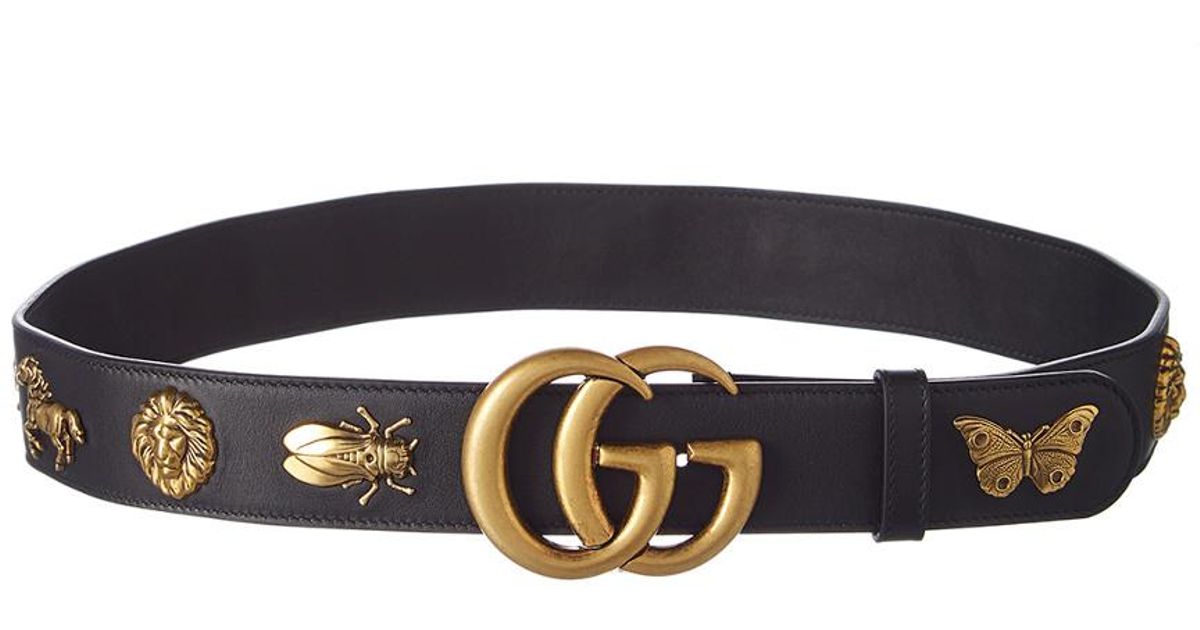 Gucci Gg Animal Studs Leather Belt in 