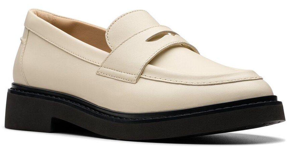 Splend Edge Clarks Splend Edge Leather Flat in White | Lyst