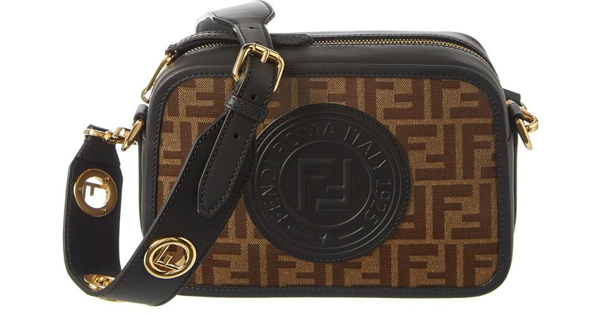 Fendi Ff Canvas & Leather Camera Bag in Black Lyst