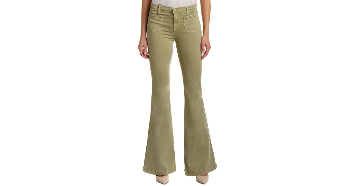 High Rise Distressed Mermaid Flare Leg 