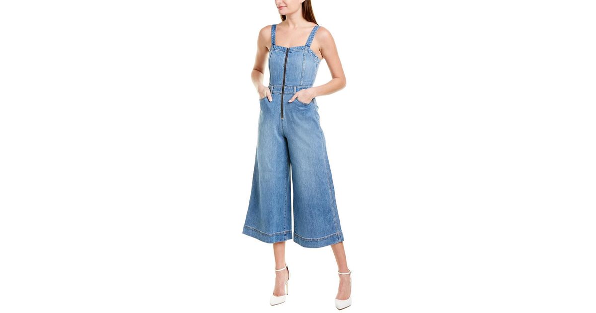 Alice + Olivia Denim Gaucho Jumpsuit in Blue Lyst Canada