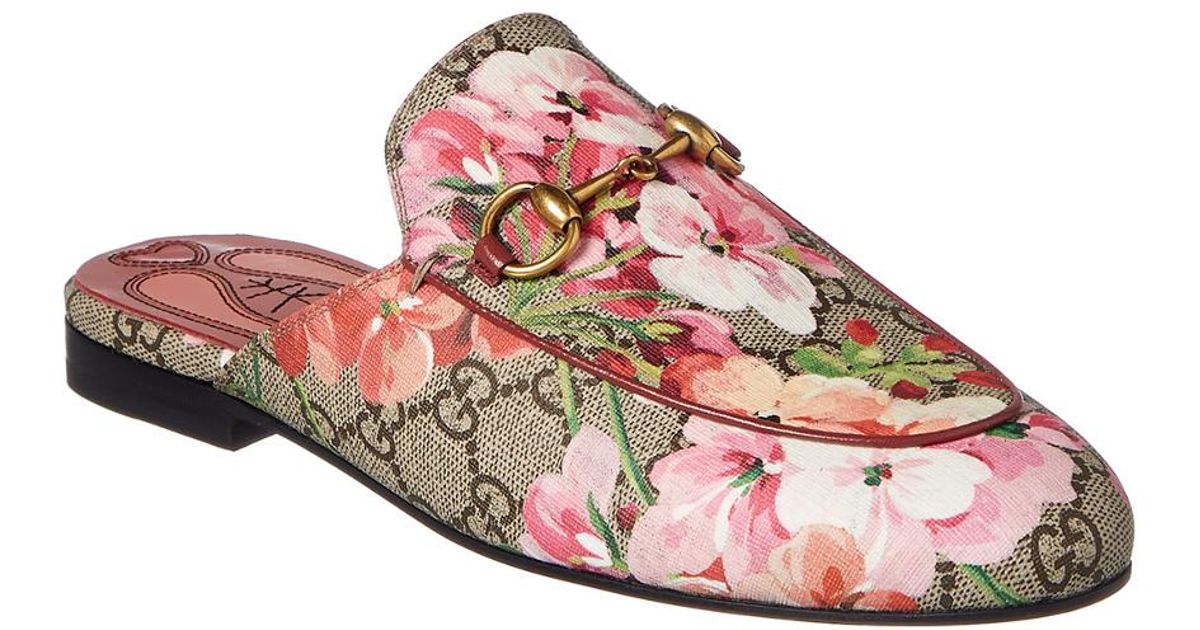 gucci princetown gg blooms slipper