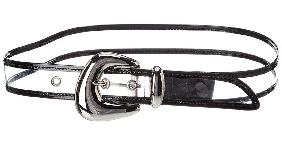 Christian Louboutin Bubble Pvc & Leather Belt, Black Christian Louboutin Loubi54 Reversible Belt in Patent and  main image 4