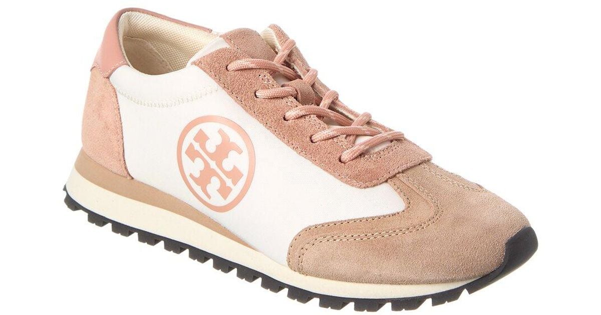 Tory Burch Annie Suede Sneaker in Pink | Lyst