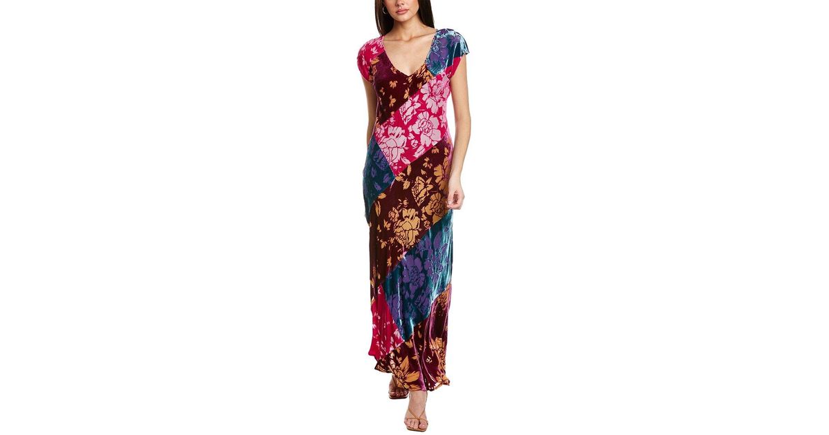 Johnny Was Solstice Silk-blend Maxi Dress in Red | Lyst