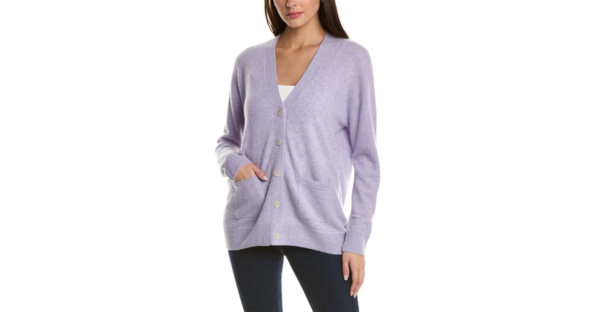 NAADAM Boyfriend Cashmere Cardigan in Purple Lyst