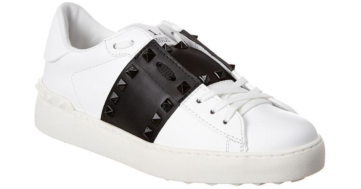 Valentino Rockstud Untitled Open Leather Sneaker in White - Save 24% - Lyst