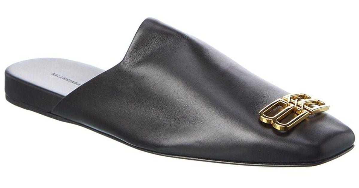Balenciaga Cosh Bb Leather Mule balenciaga-Black-Cosy-Bb-logo-  main image 2