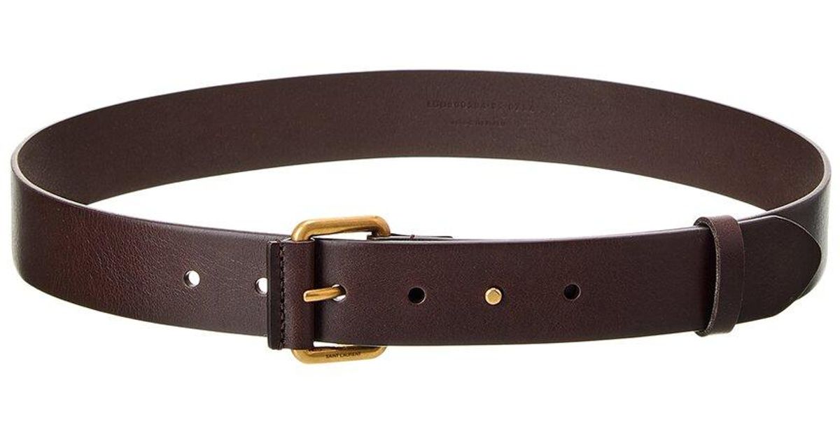 Saint Laurent★ Motorbike brown leather belt Saint Laurent - Cassandre Red Tan Thin Leather Belt, 20mm
