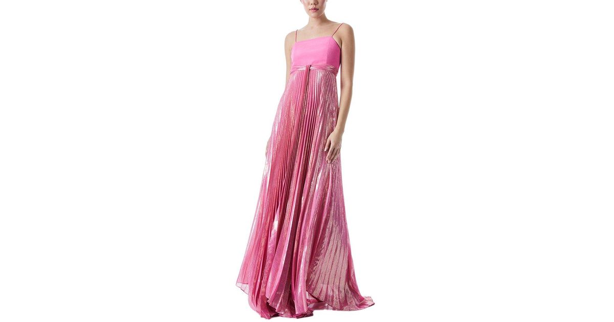 Alice + Olivia Alice + Olivia Despina Silk-blend Maxi Dress in Pink | Lyst