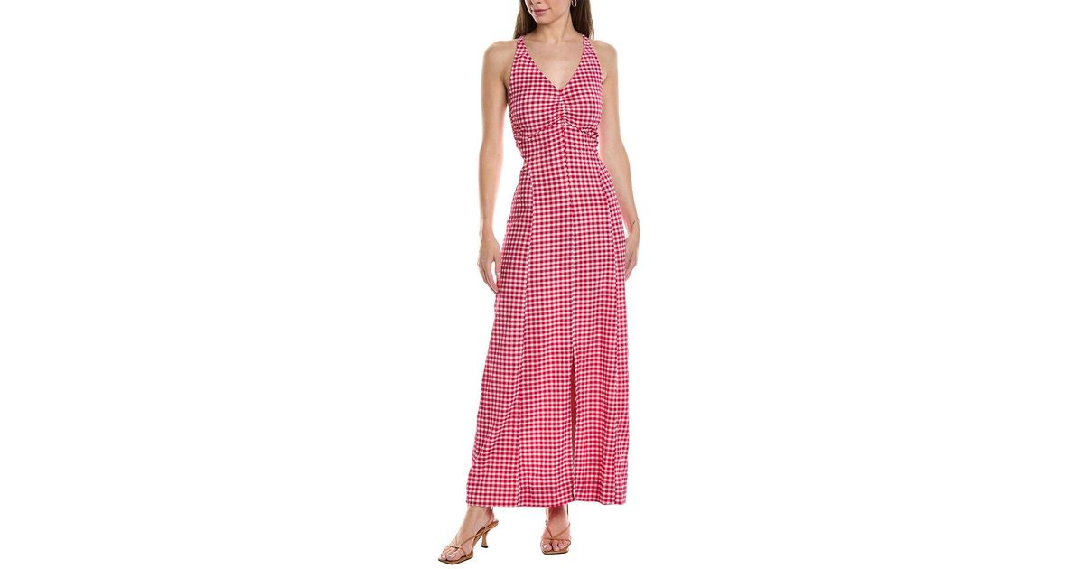 Ganni Stretch Seersucker Maxi Dress in Pink Lyst Canada