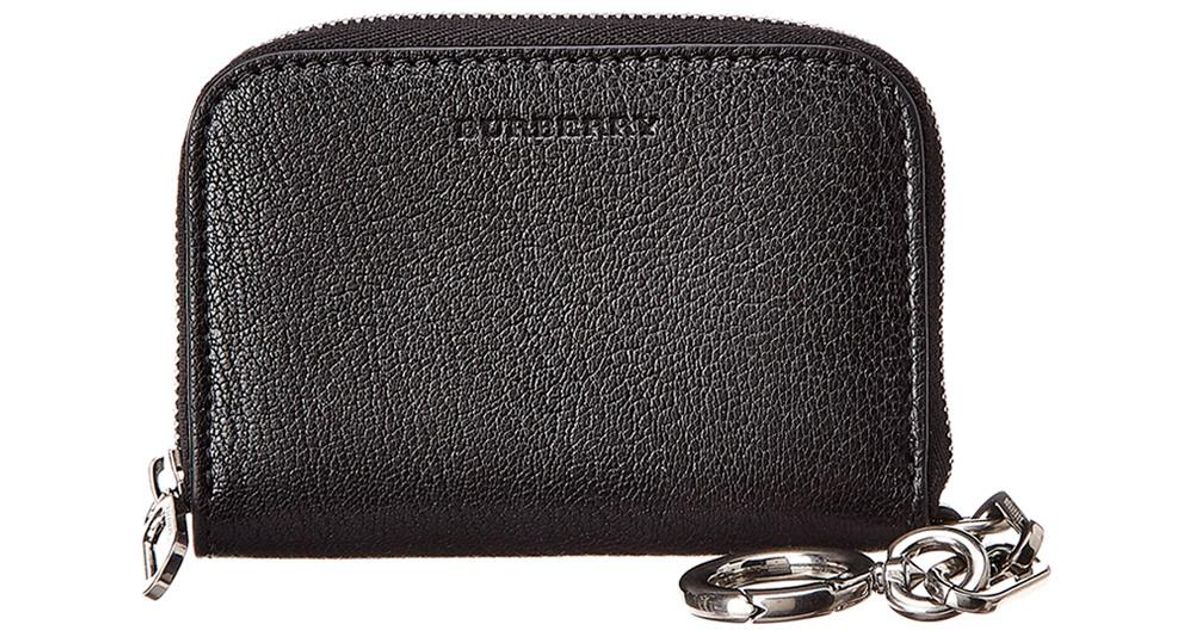 link detail leather ziparound wallet
