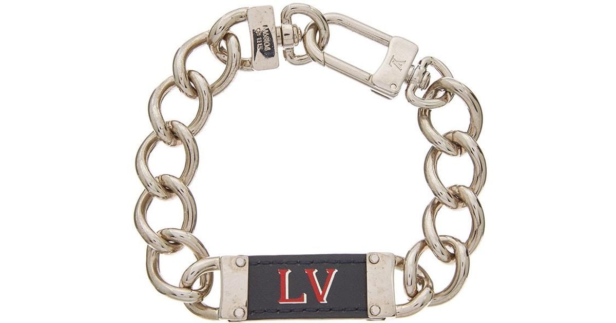 Louis Vuitton Leather Silver-tone My Lv Chain Bracelet in Metallic - Lyst