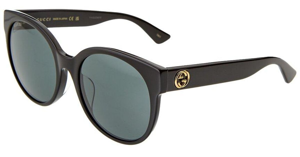 Gucci GG0035SAN 001 Sunglasses Black Round Frame, Grey Lenses NEW GUCCI GG0035SN 001 Black/Grey Authentic Women Sunglasses  main image 4