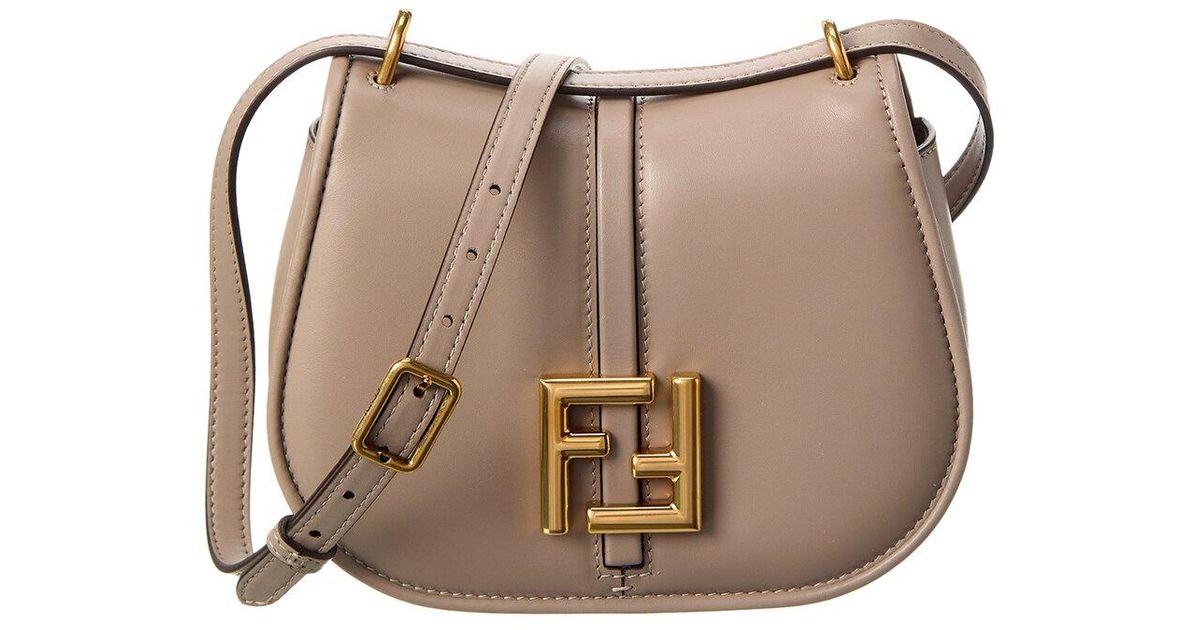 Fendi C'mon Mini Leather Shoulder Bag in Brown