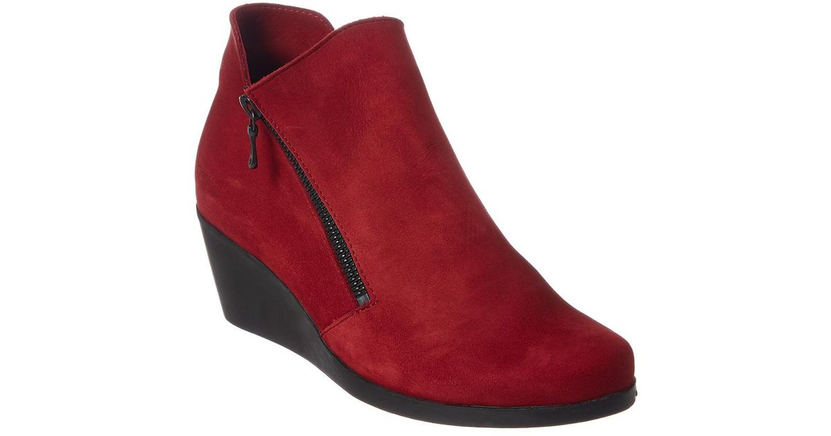 Arche Jojoba Leather Bootie in Red - Lyst
