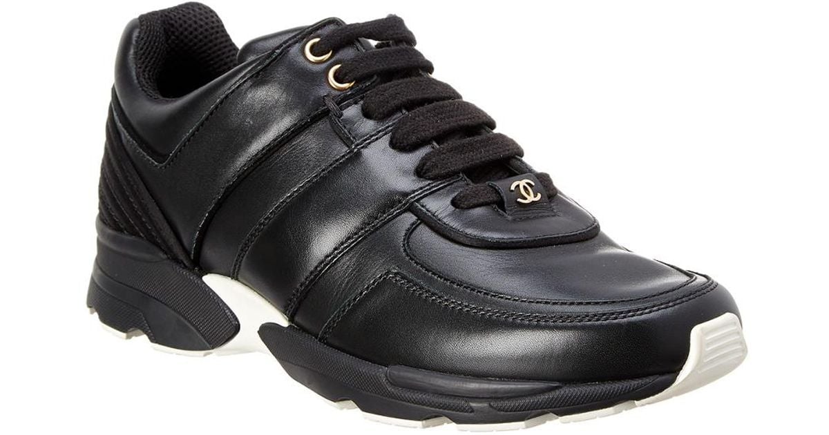 Chanel Leather Sneaker in Black for Men | Lyst