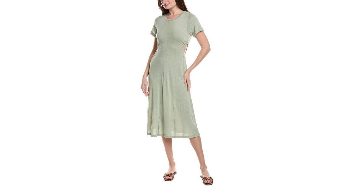 linen white dress midi Citrine Linen Bow Front Midi Dress main image 1