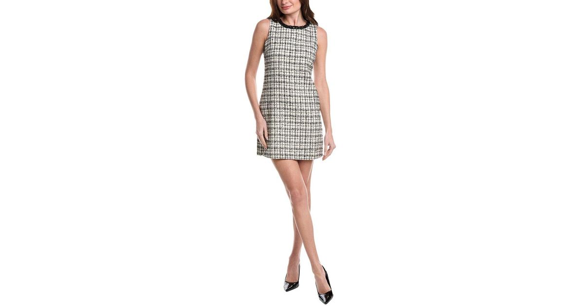 FLORA BEA NYC Ellis Tweed Shift Dress in Black | Lyst
