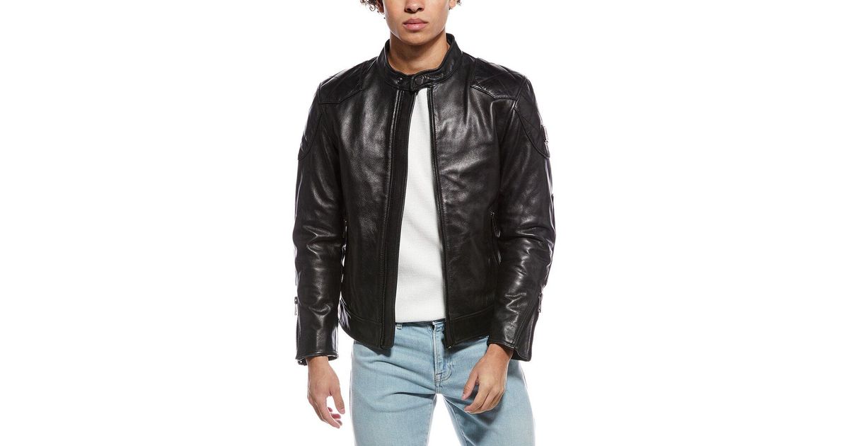 Belstaff Centenary Outlaw Pro Leather Motorcycle Jacket in Black 