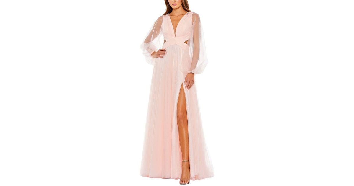 chinese dress ladies Mac Duggal Women's Embellished V Neck 3/4 Sleeve A Line Gown main image 0