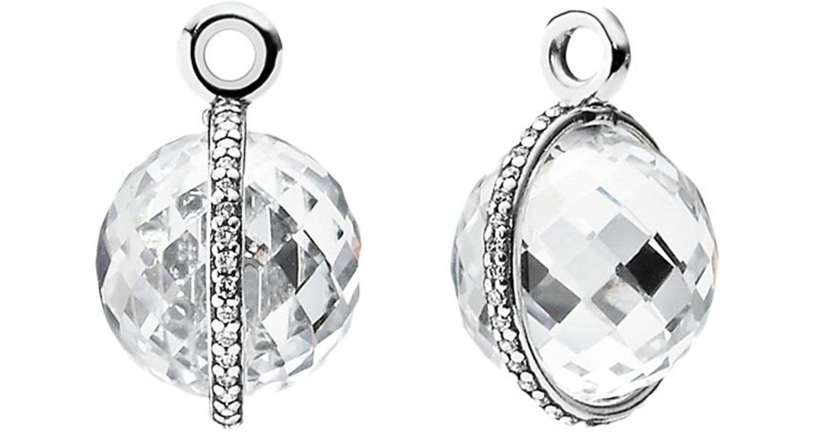 Lyst Pandora Midnight Star Silver Cz Earring Charms In Metallic