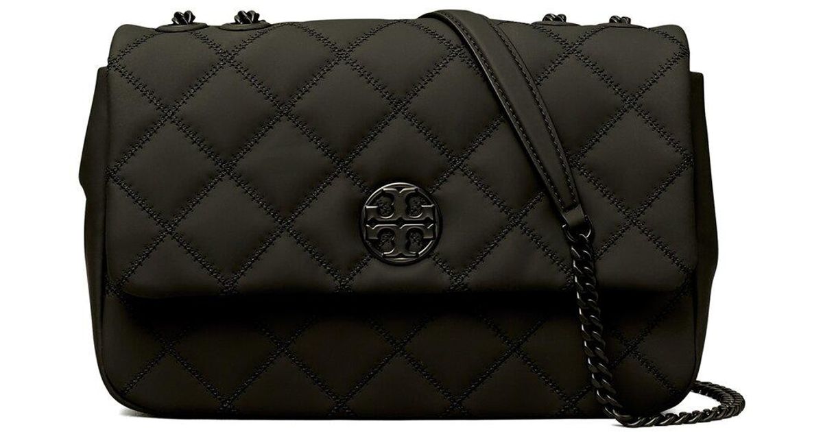 Tory Burch Willa Matte Shoulder Bag in Black | Lyst