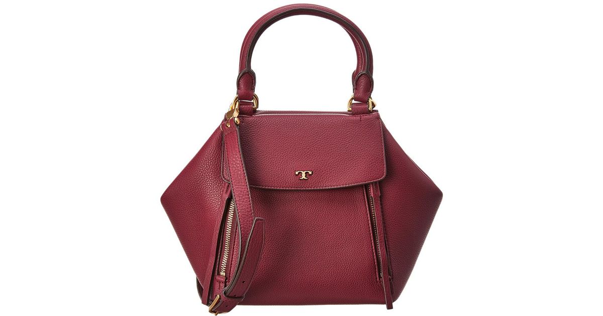 tory burch half moon leather satchel