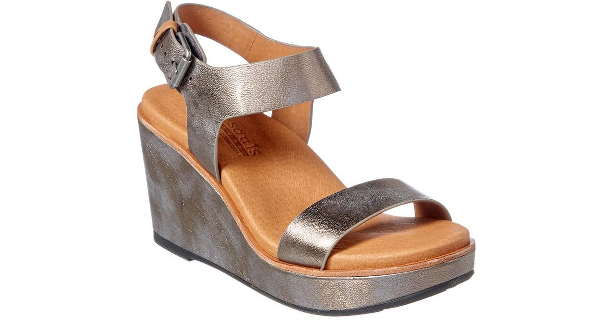 Gentle Souls Judi Strappy Leather Wedge 