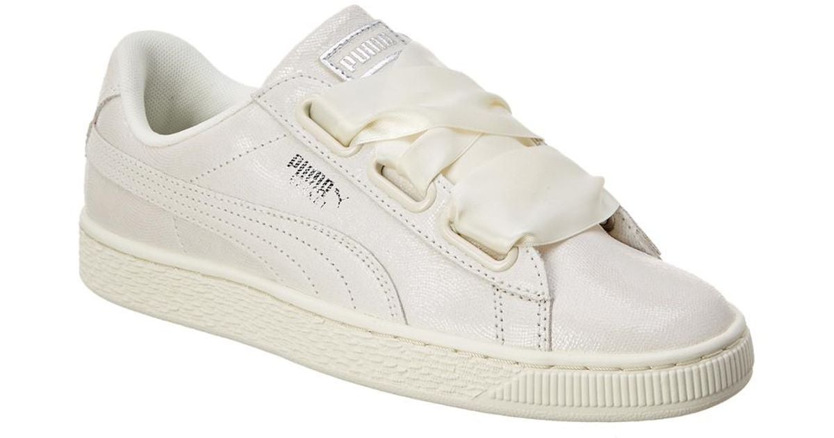 puma basket heart leather sneakers puma basket heart leather sneakers