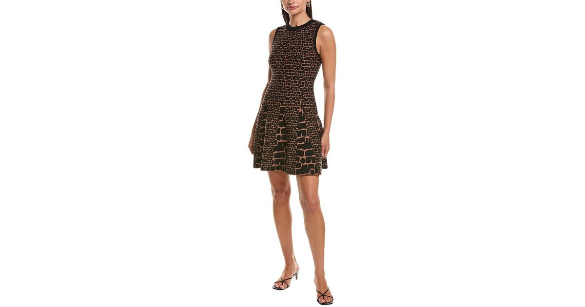 milly woven trim flare dress Milly Liv Grand Foliage Pleated Minidress