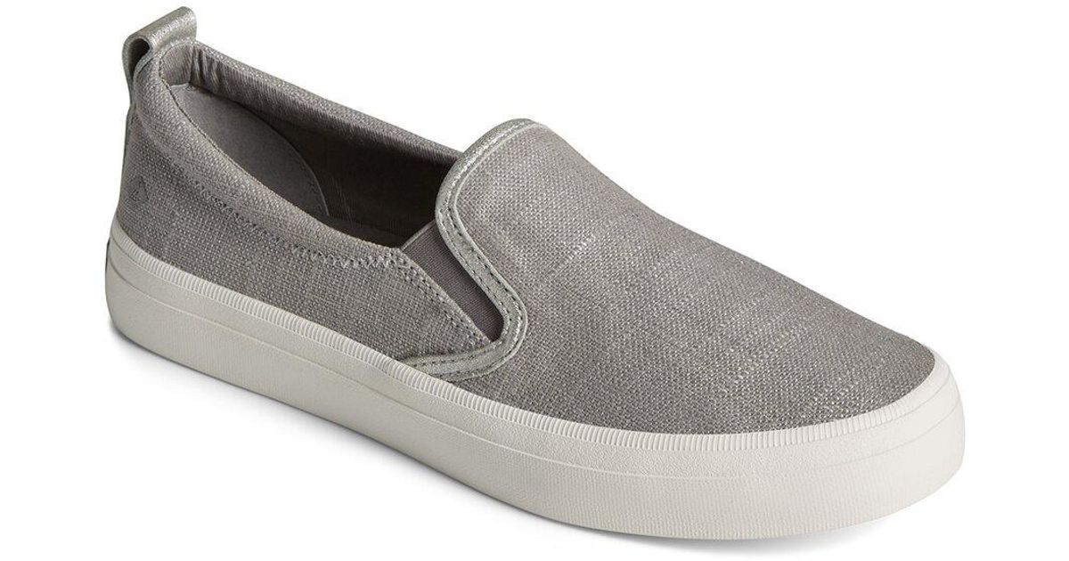 Sperry TopSider Crest Twin Gore Crosshatch Canvas Shoe in Gray Lyst