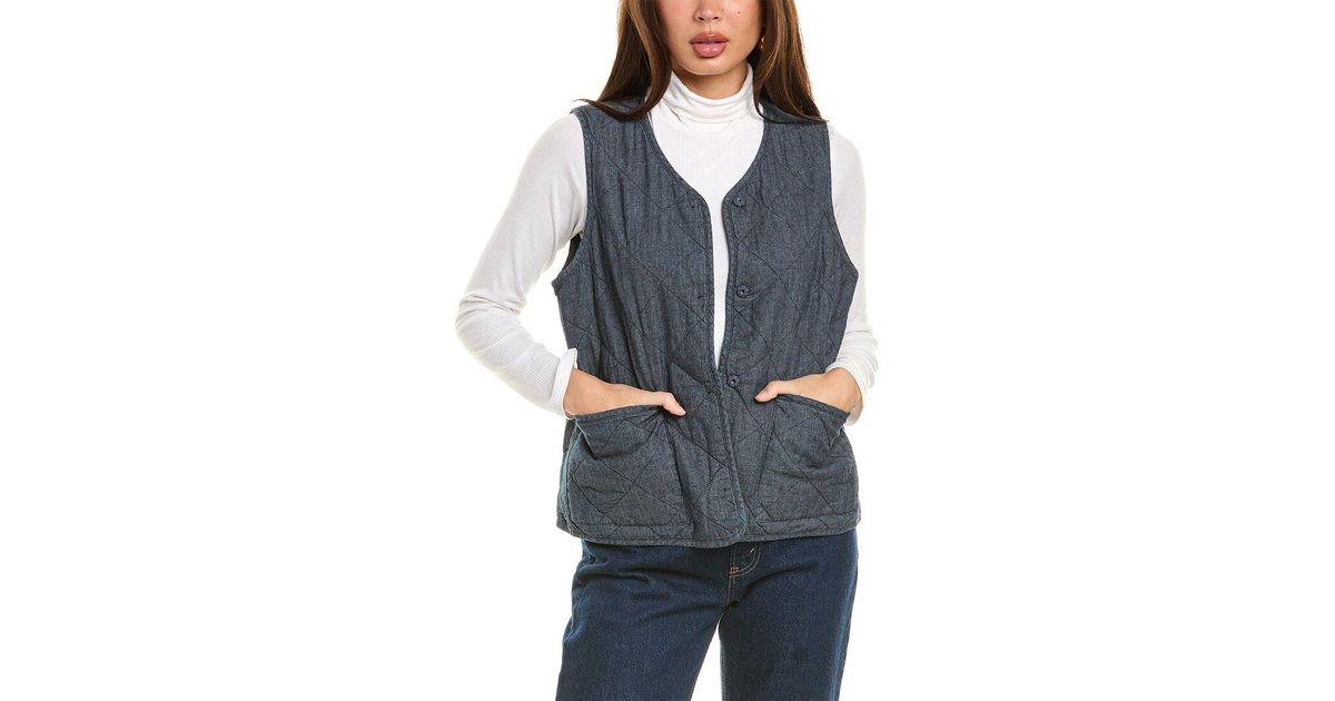 Eileen Fisher Quilted Vest in Blue Lyst UK