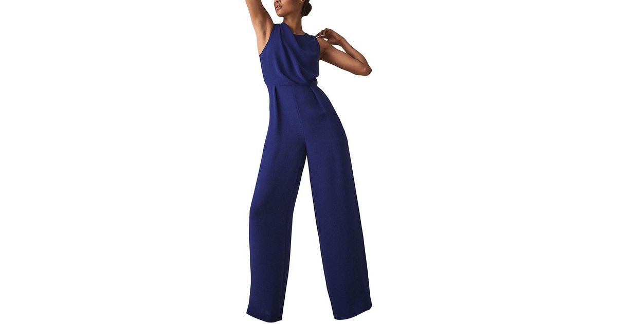 Reiss Dory High Neck Open Back Jumpsuit in Blue Lyst Canada