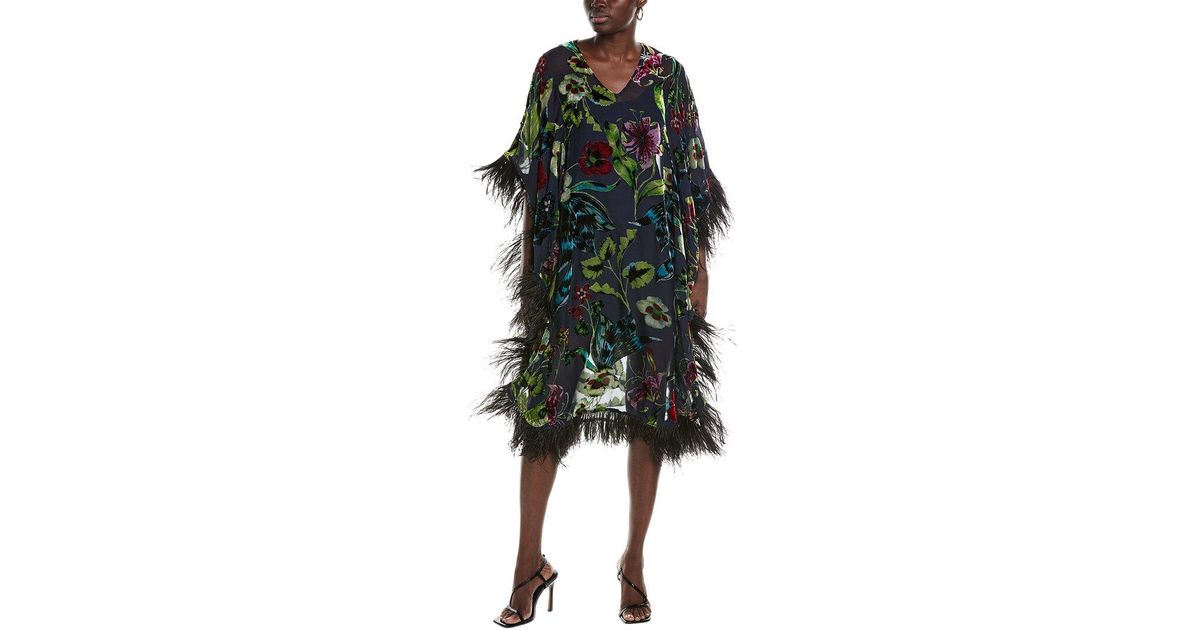 Johnny Was Maple Silk-Blend Midi Dress in Green | Lyst UK